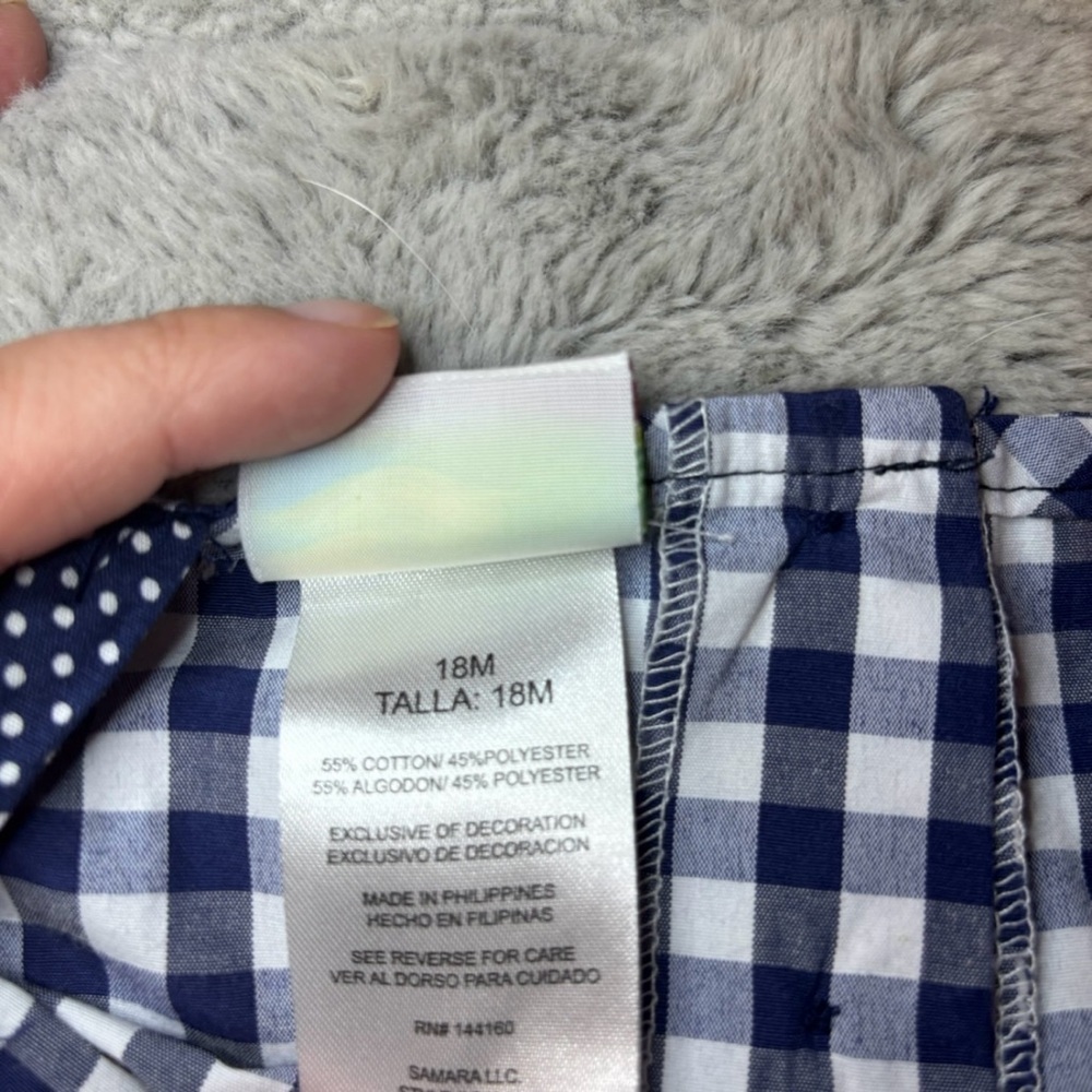 Samara 18 Months Navy & White Plaid Dress - Picture 5 of 5